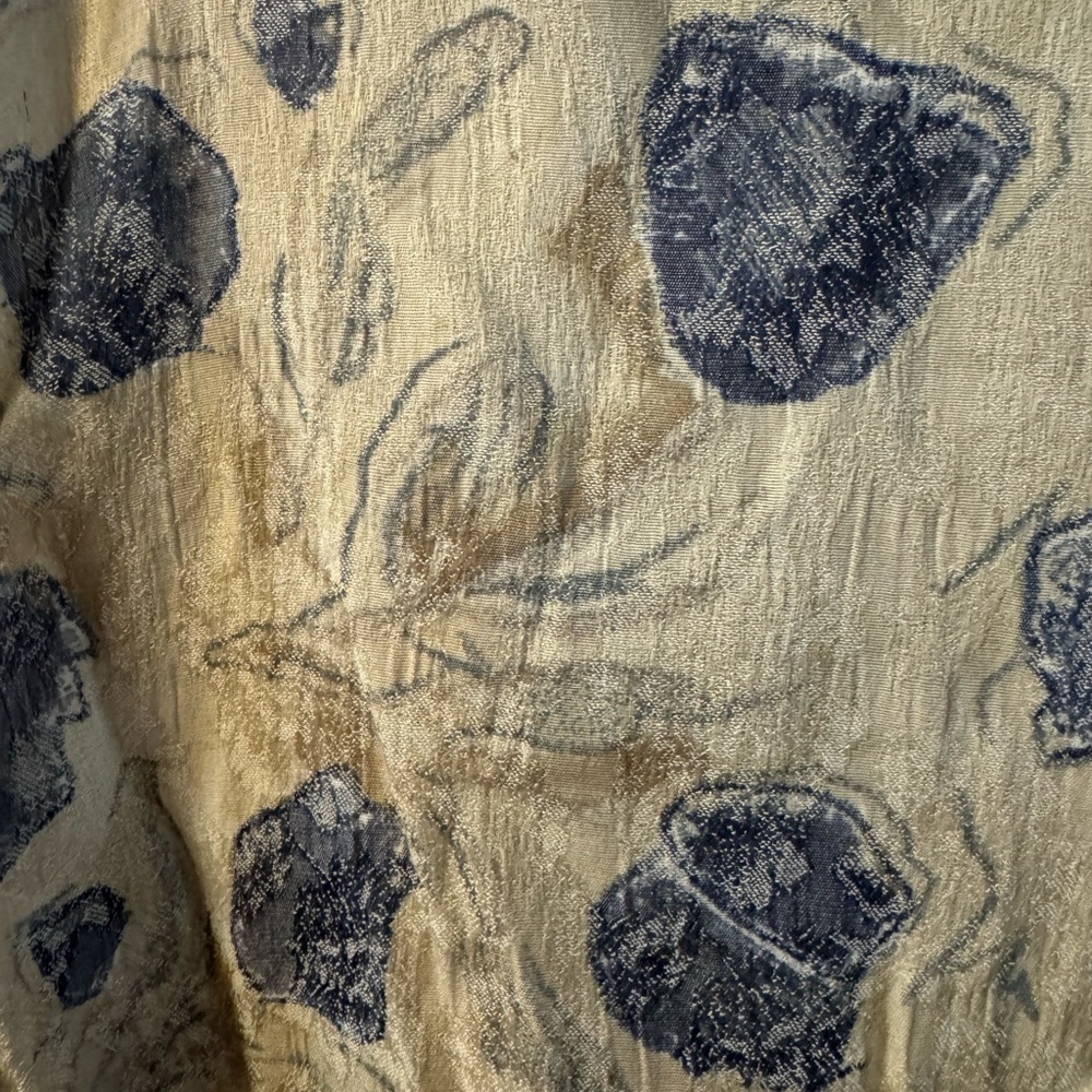 VTG 90’s San Moire Lightweight Blazer Oversized Cream Blue Floral Print Neutral - Picture 11 of 15